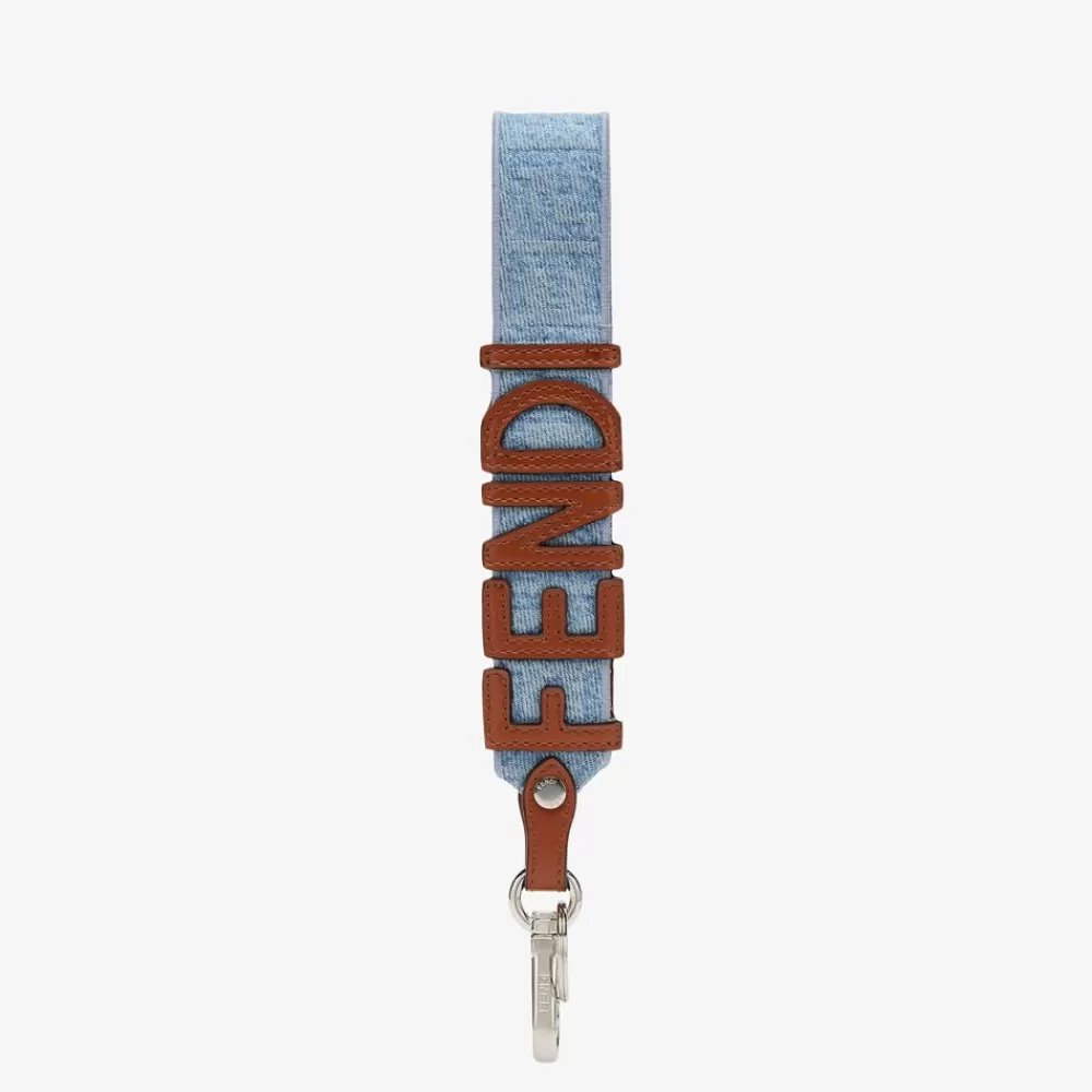 Accessori Tecnologici E Lifestyle>Fendi Portachiavi In Denim Azzurro