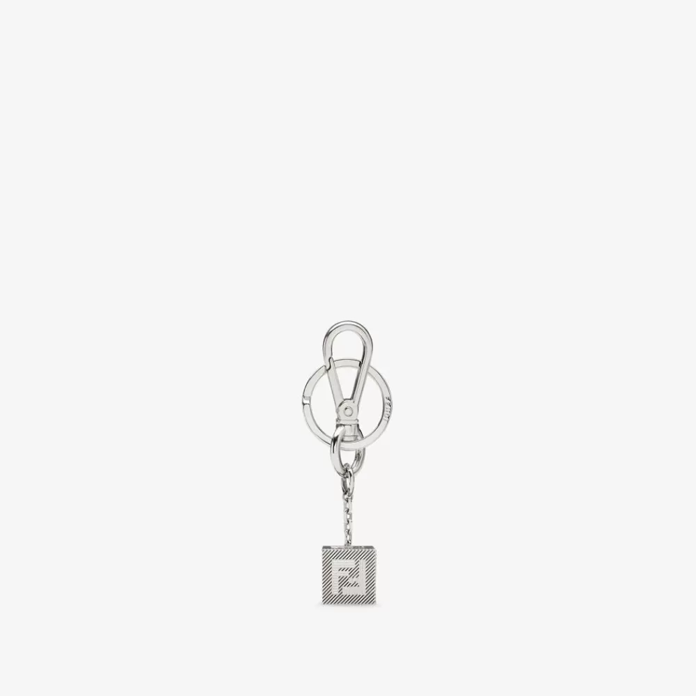 Portachiavi E Accessori Per Borse>Fendi Portachiavi In Metallo Color Argento