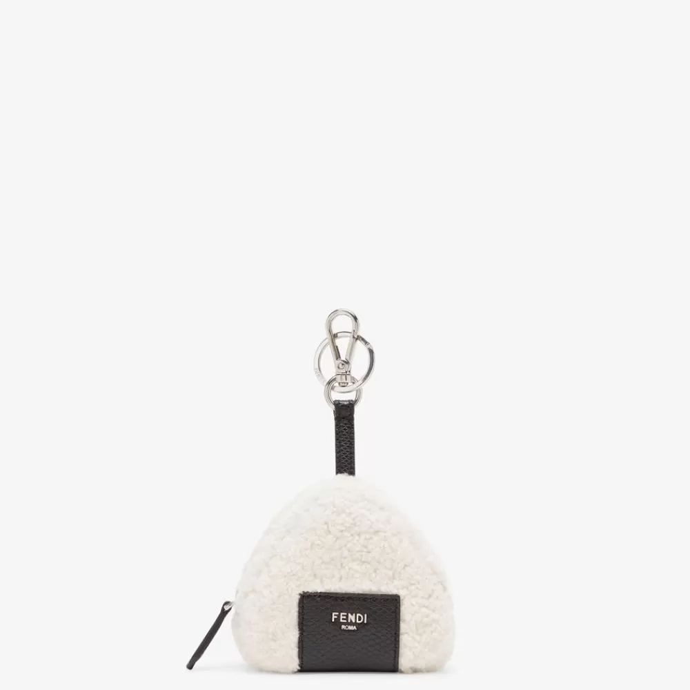 Miniature Bags>Fendi Portachiavi In Montone Bianco