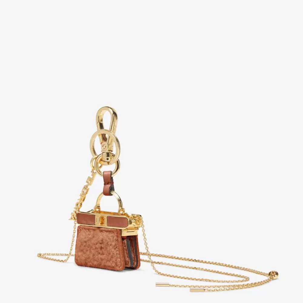 Accessori Tecnologici E Lifestyle>Fendi Portachiavi In Montone Marrone