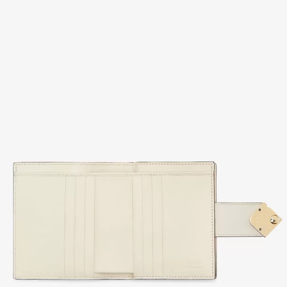 Portafogli>Fendi Portafoglio Compatto In Pelle Bicolor Marrone E Camelia