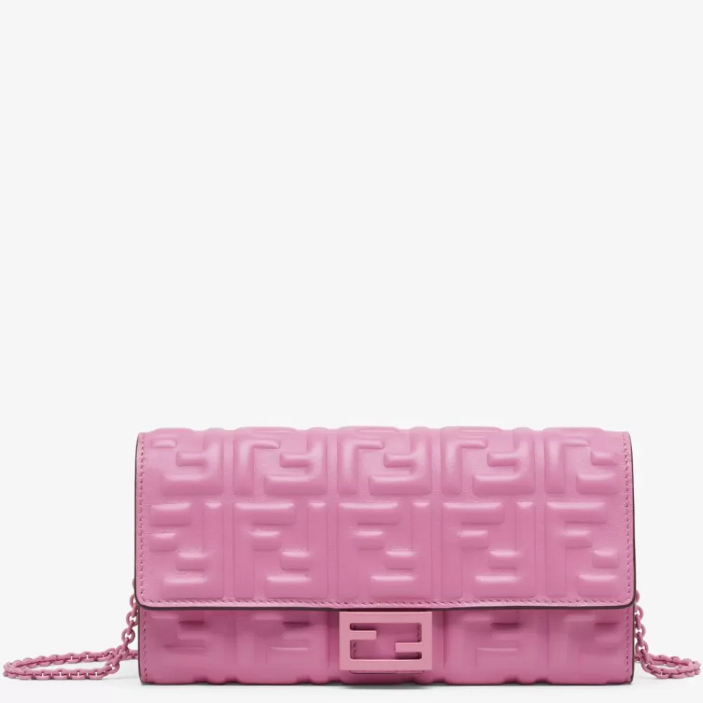 Portafogli Con Catena>Fendi Portafoglio In Nappa Rosa