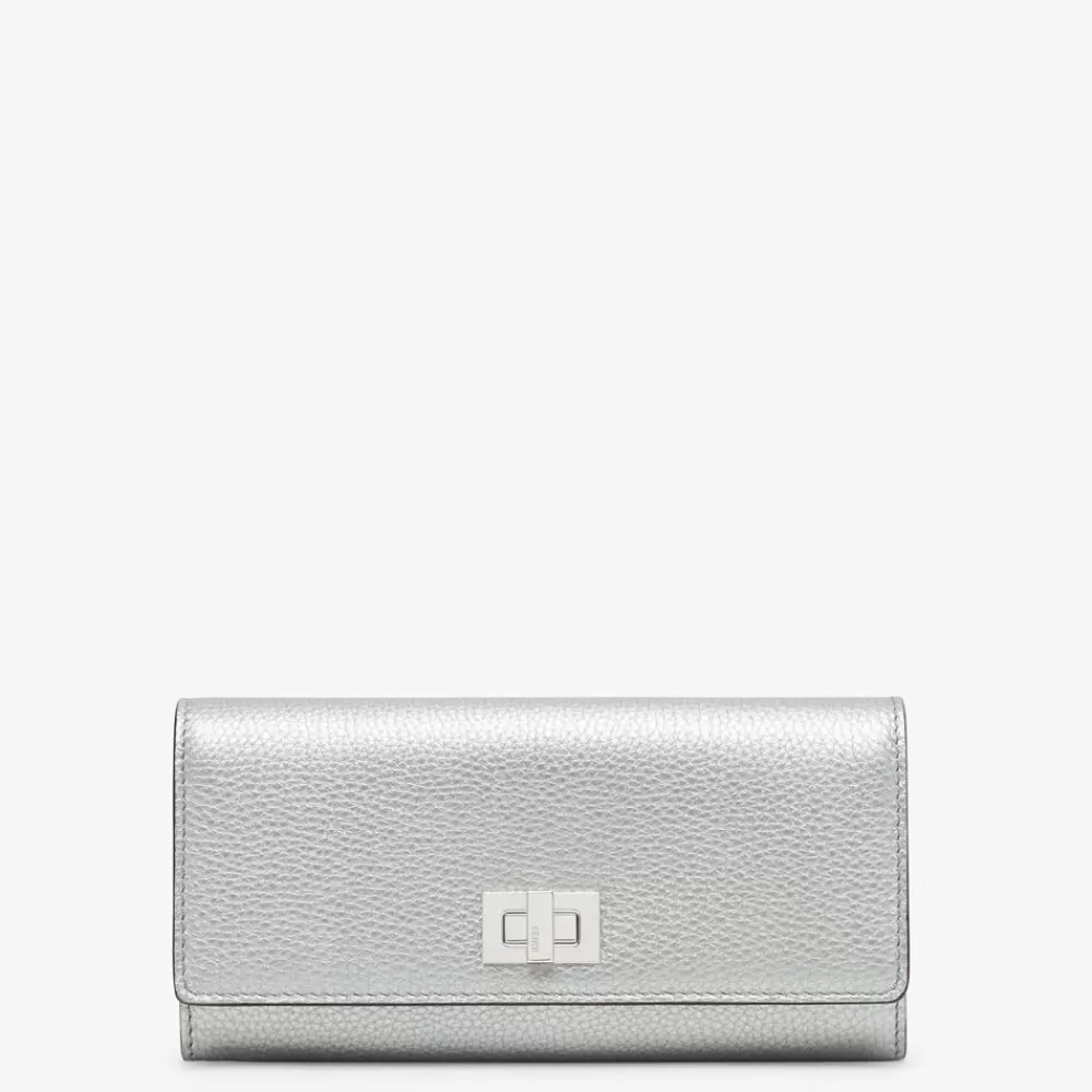 Portafogli>Fendi Portafoglio In Pelle Argento