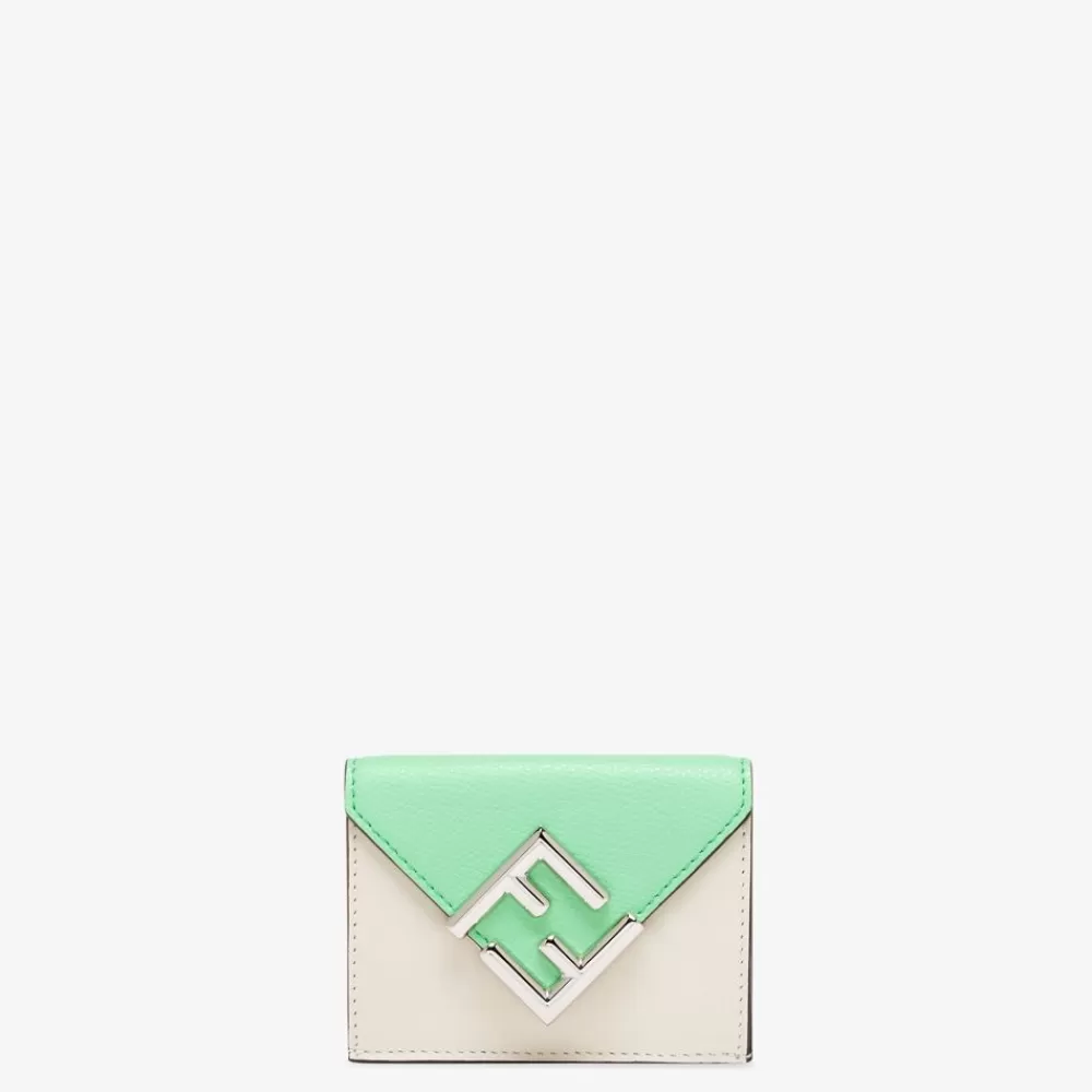 Portafogli>Fendi Portafoglio In Pelle Bicolore Bianca E Verde