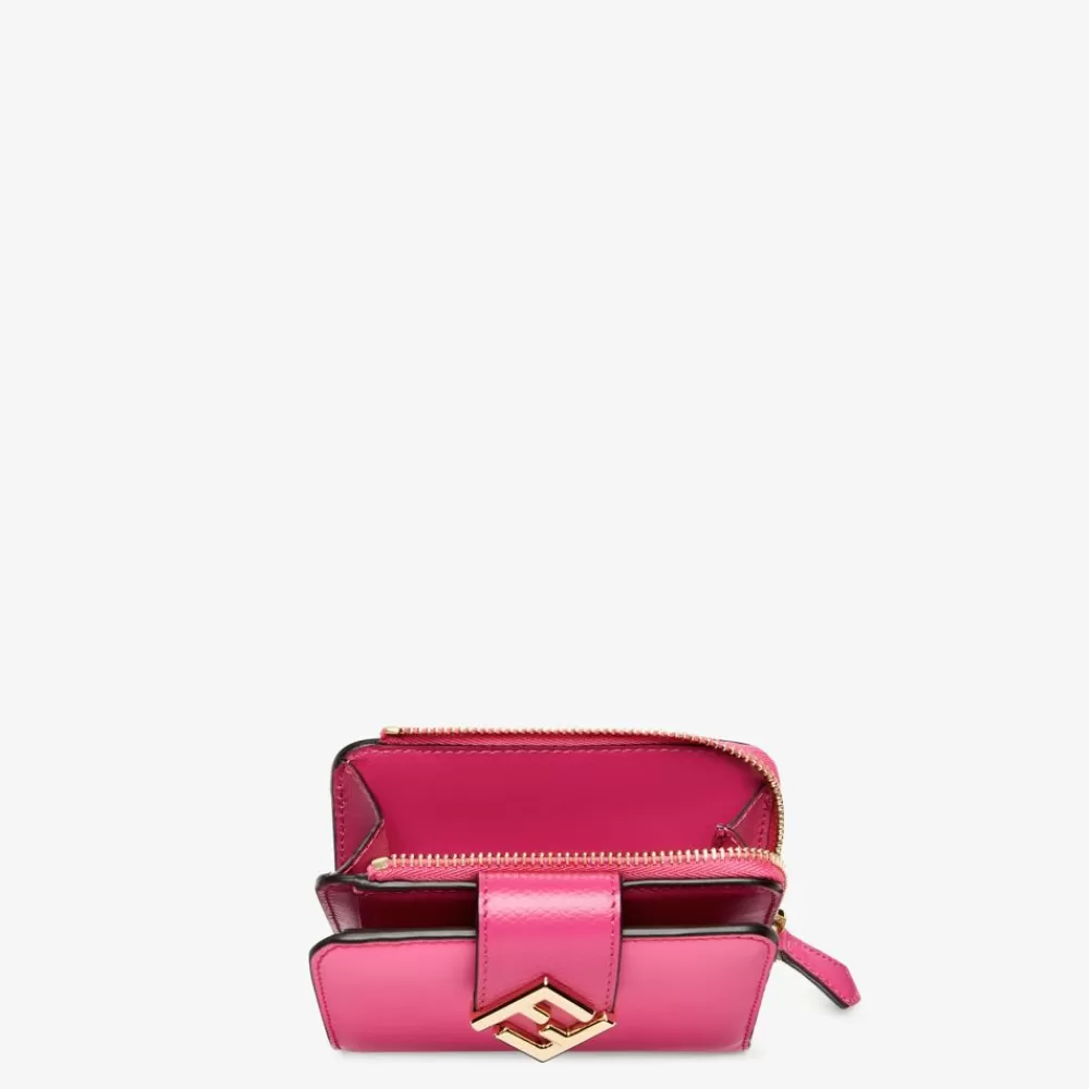 Portafogli Con Catena>Fendi Portafoglio In Pelle Bicolore Fucsia E Rosa Scuro