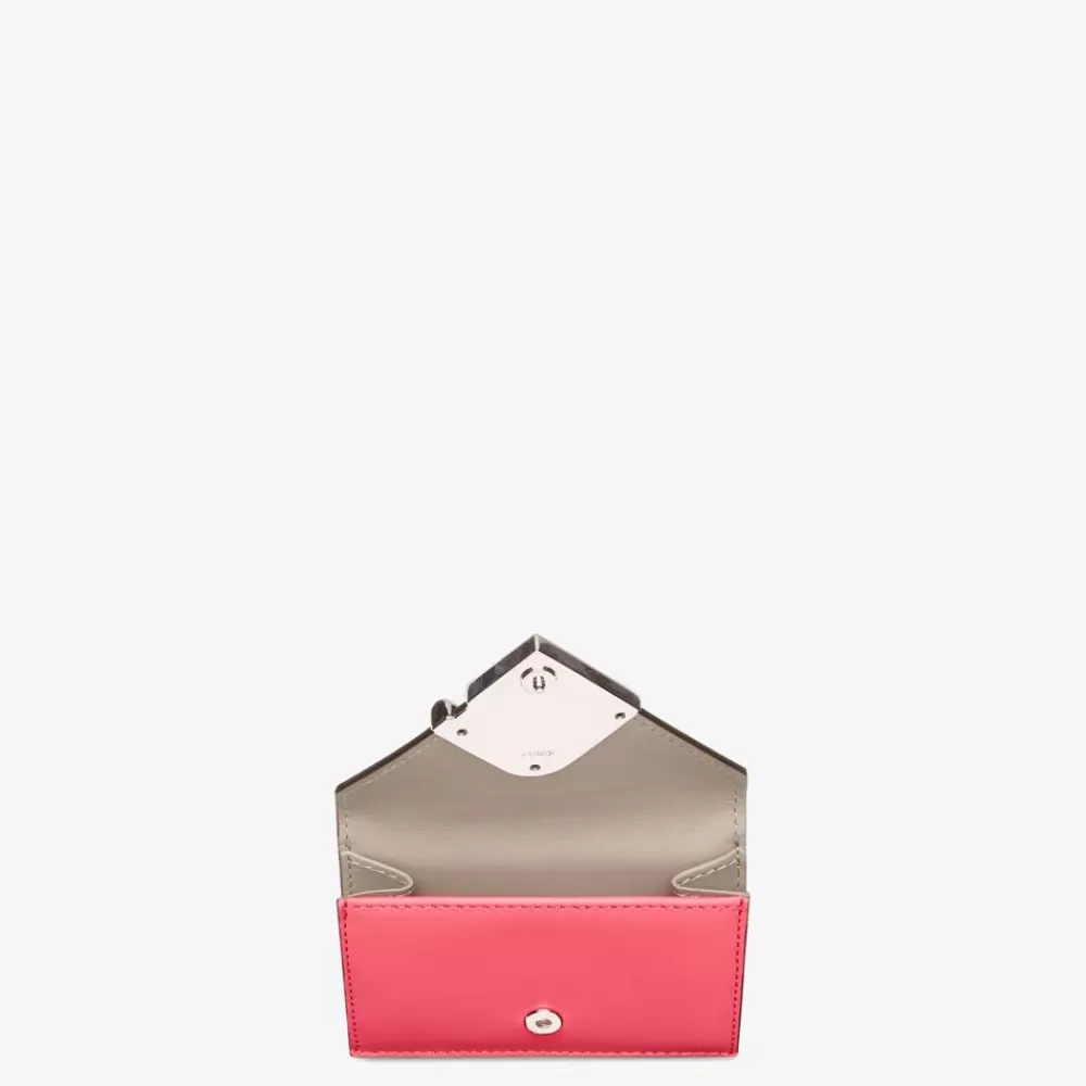Portafogli Con Catena>Fendi Portafoglio In Pelle Bicolore Rosa E Tortora