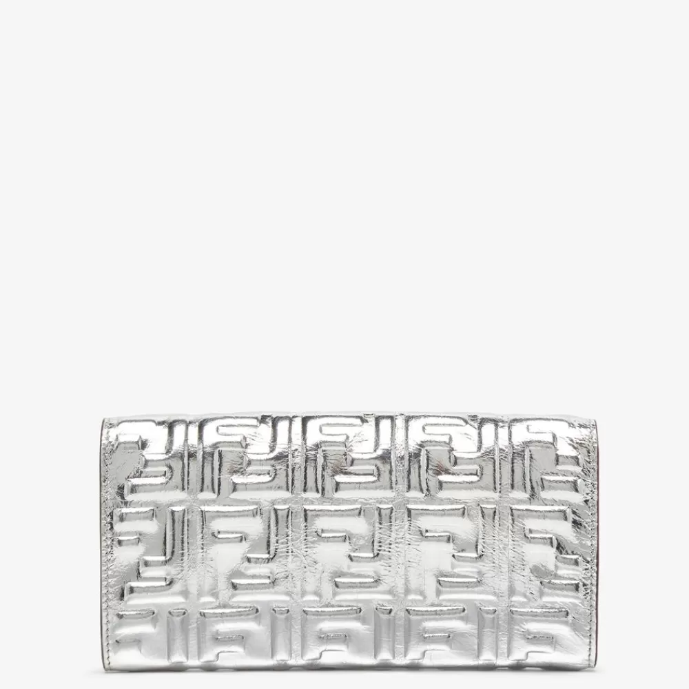 Portafogli Con Catena>Fendi Portafoglio In Pelle Color Argento