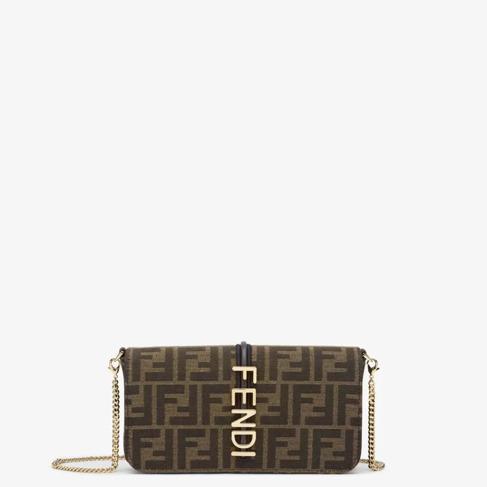 Portafogli>Fendi Portafoglio In Tessuto Ff Marrone