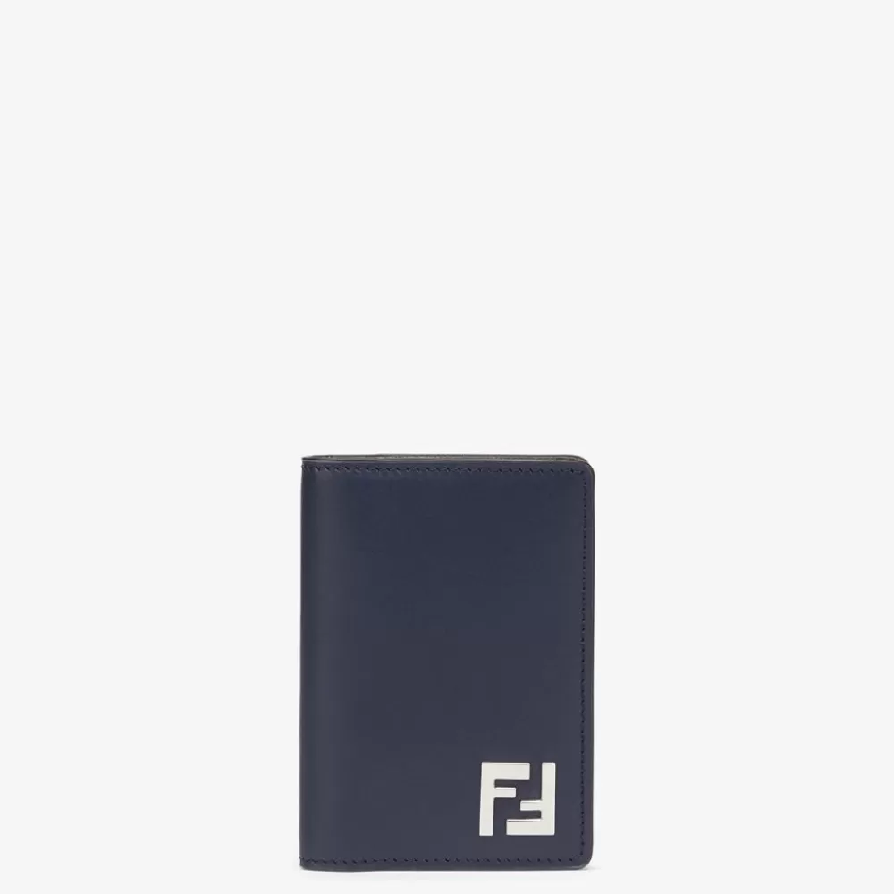 Portafogli>Fendi Portatessere In Pelle Blu