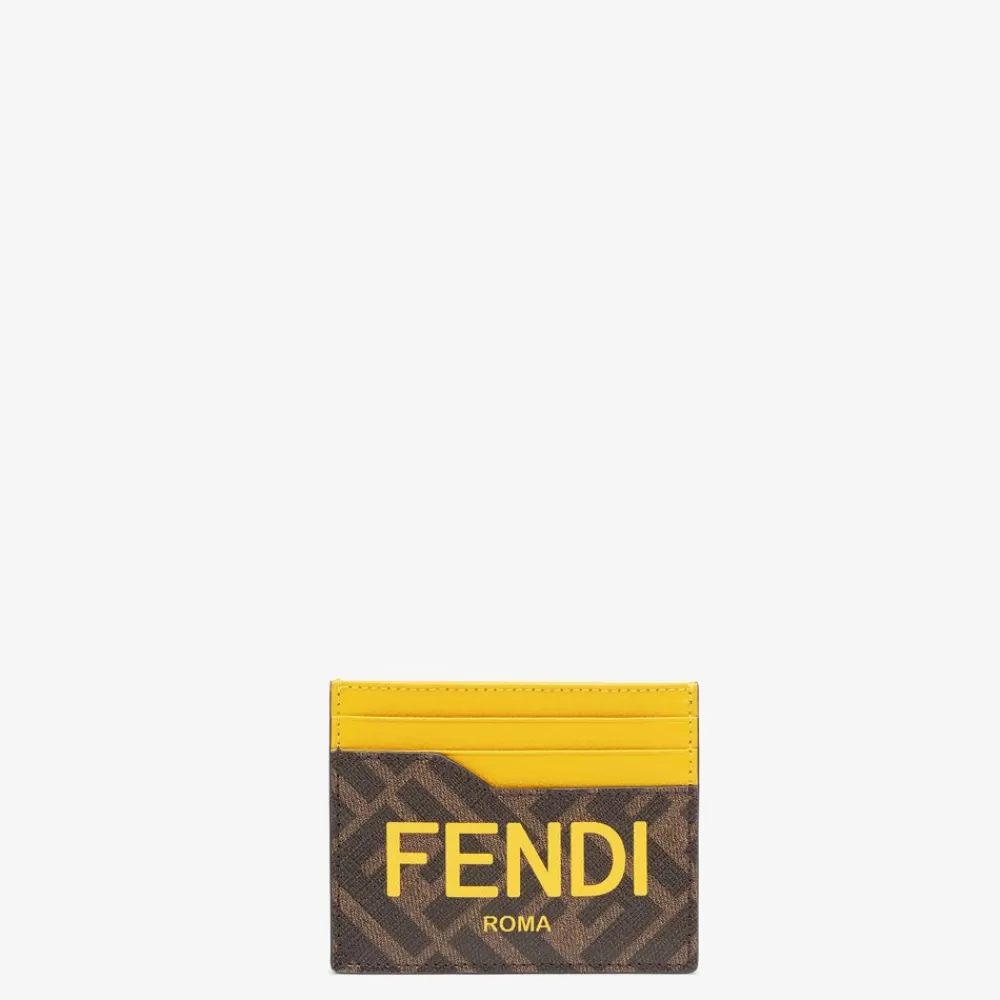 Portacarte>Fendi Portatessere In Tessuto Marrone