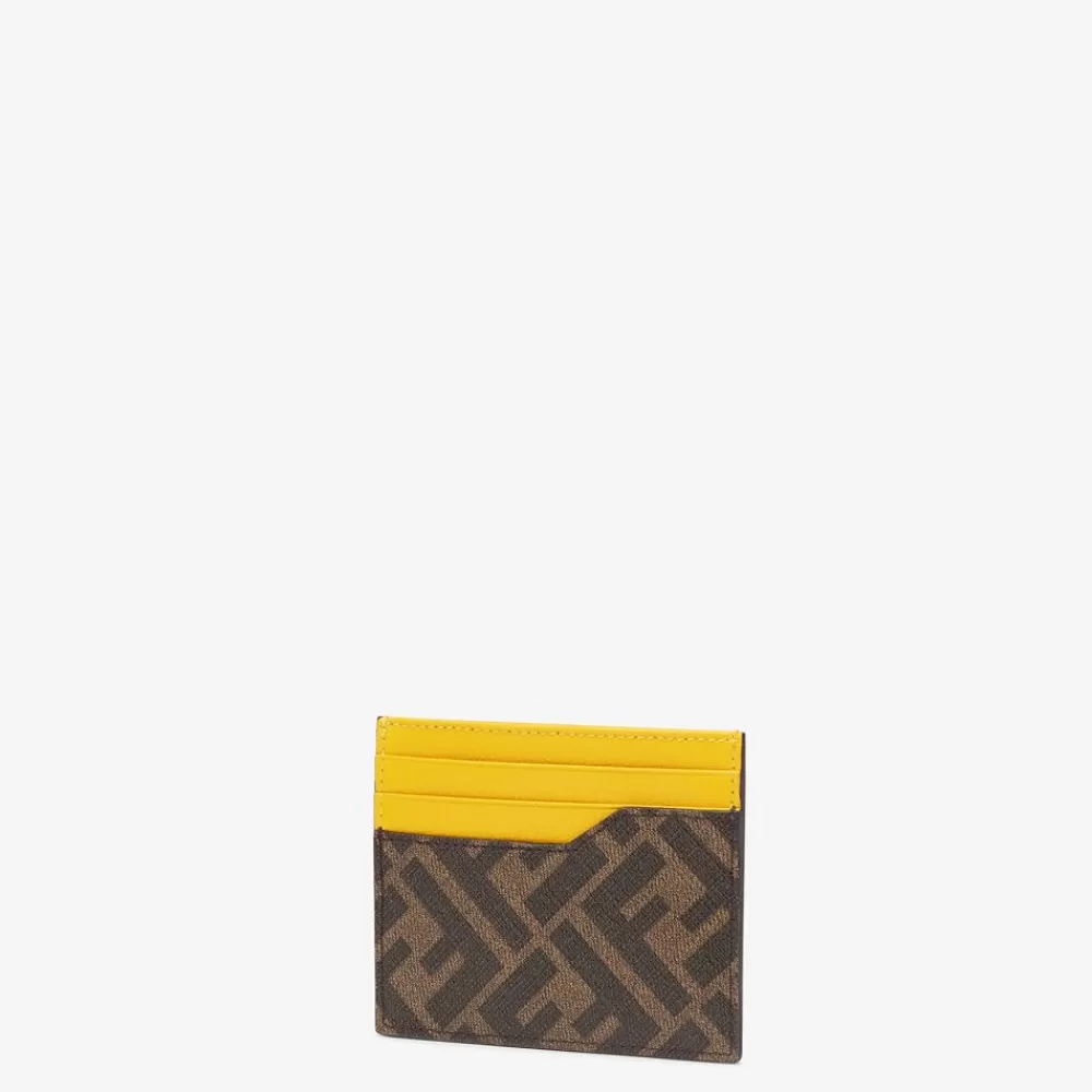 Portacarte>Fendi Portatessere In Tessuto Marrone