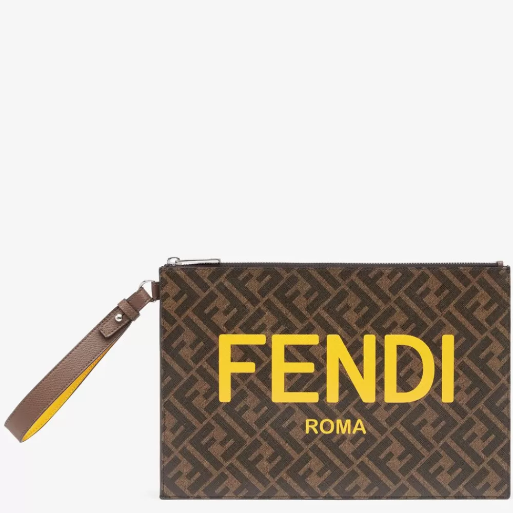 Pouch>Fendi Pouch In Tessuto Marrone