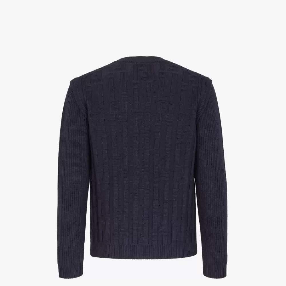 Maglieria>Fendi Pullover In Lana Blu