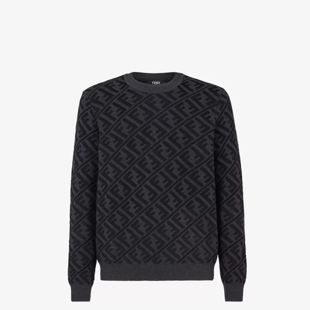 Maglieria>Fendi Pullover In Lana Nera