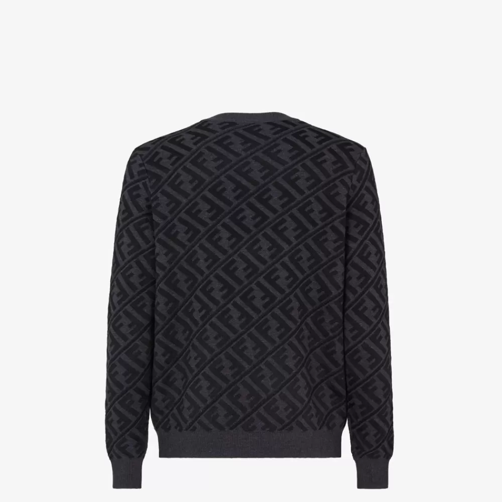 Maglieria>Fendi Pullover In Lana Nera