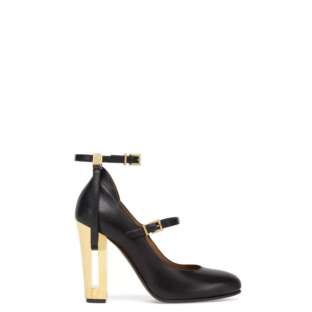 Decollete>Fendi Pump Con Tacco Alto In Pelle Nera