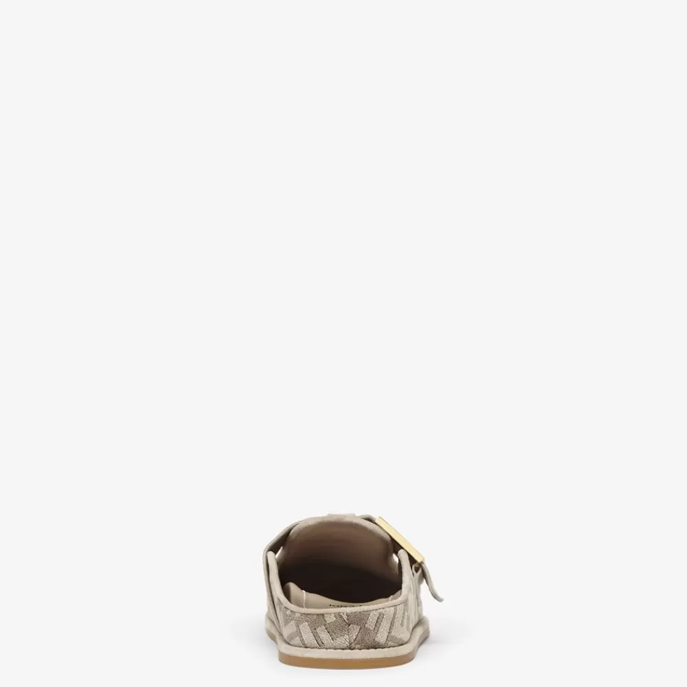 Slides E Sandali>Fendi Sabot In Ciniglia Color Tortora