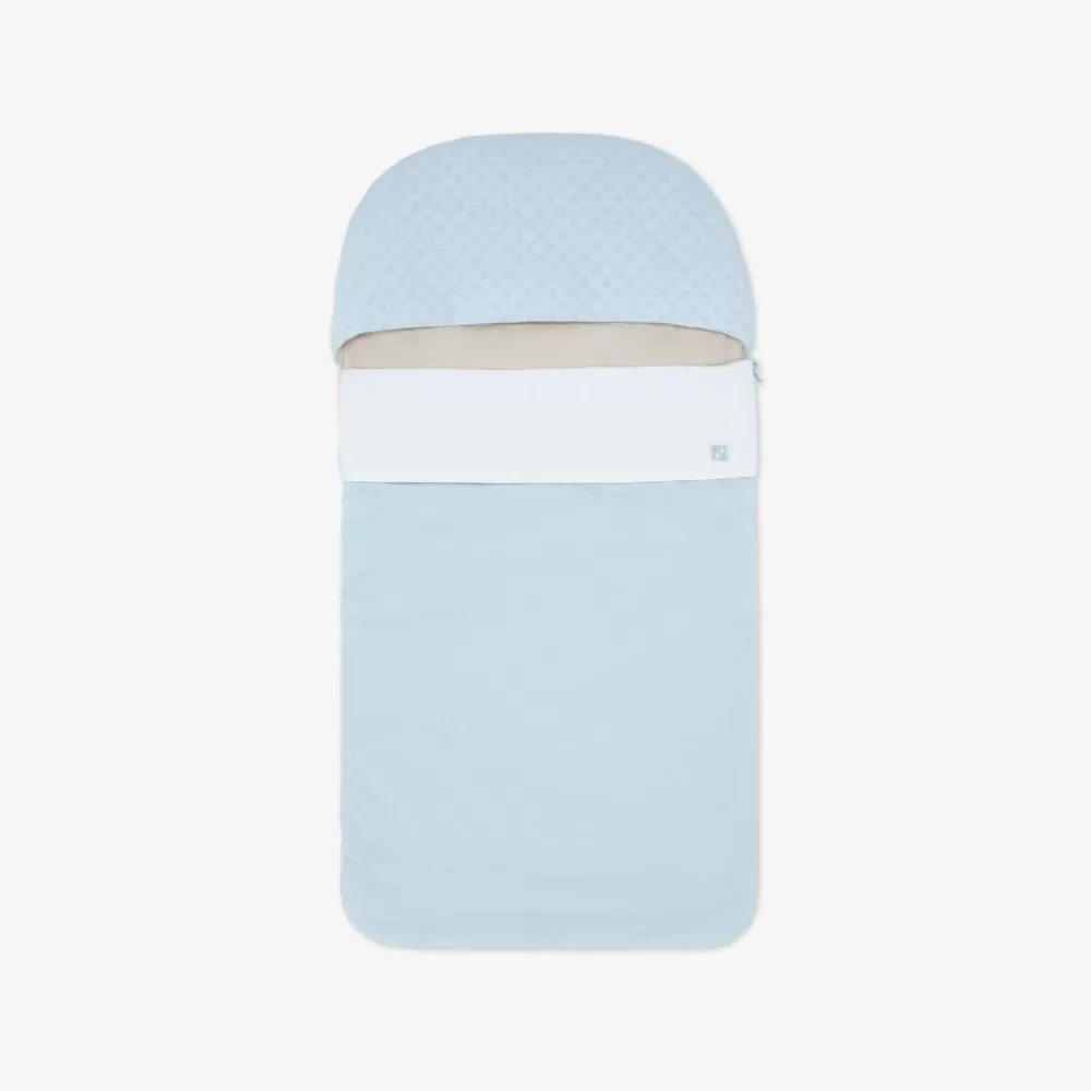Bambino>Fendi Sacconanna Baby In Jersey Celeste Con Dettaglio Micro Logo Ff Trapuntato