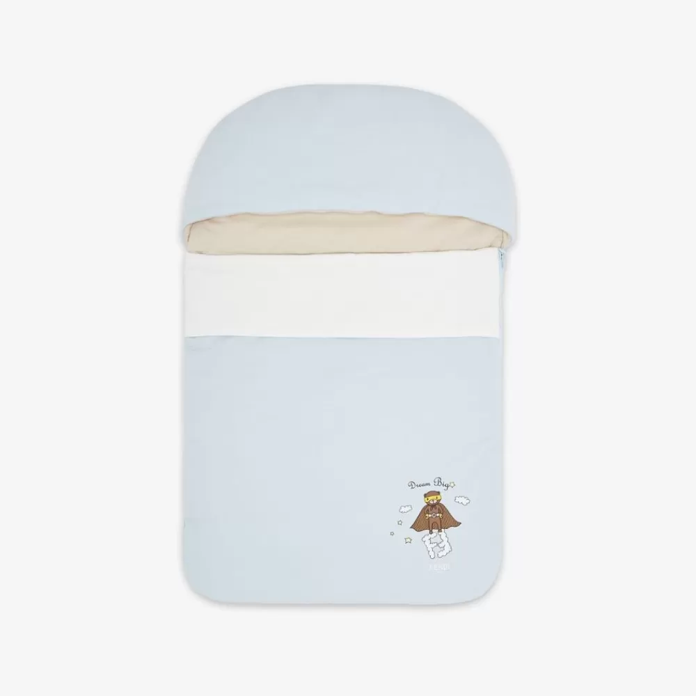 Bambina>Fendi Sacconanna In Jersey Celeste