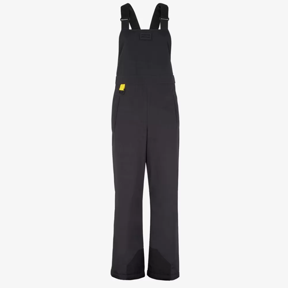 Skiwear>Fendi Salopette In Tessuto Tecnico Nero