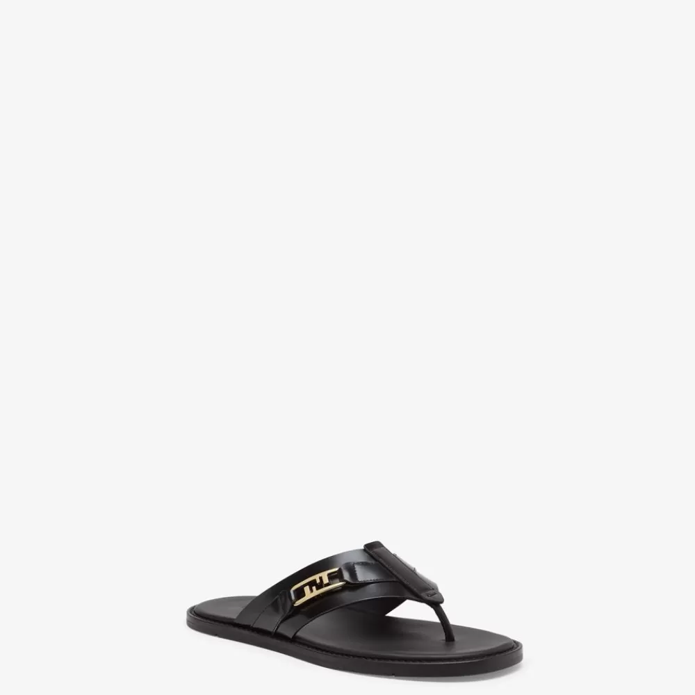 Slides E Sandali>Fendi Sandalo In Pelle Nera