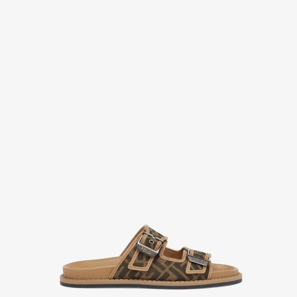 Slides E Sandali>Fendi Sandalo In Tessuto Jacquard Ff