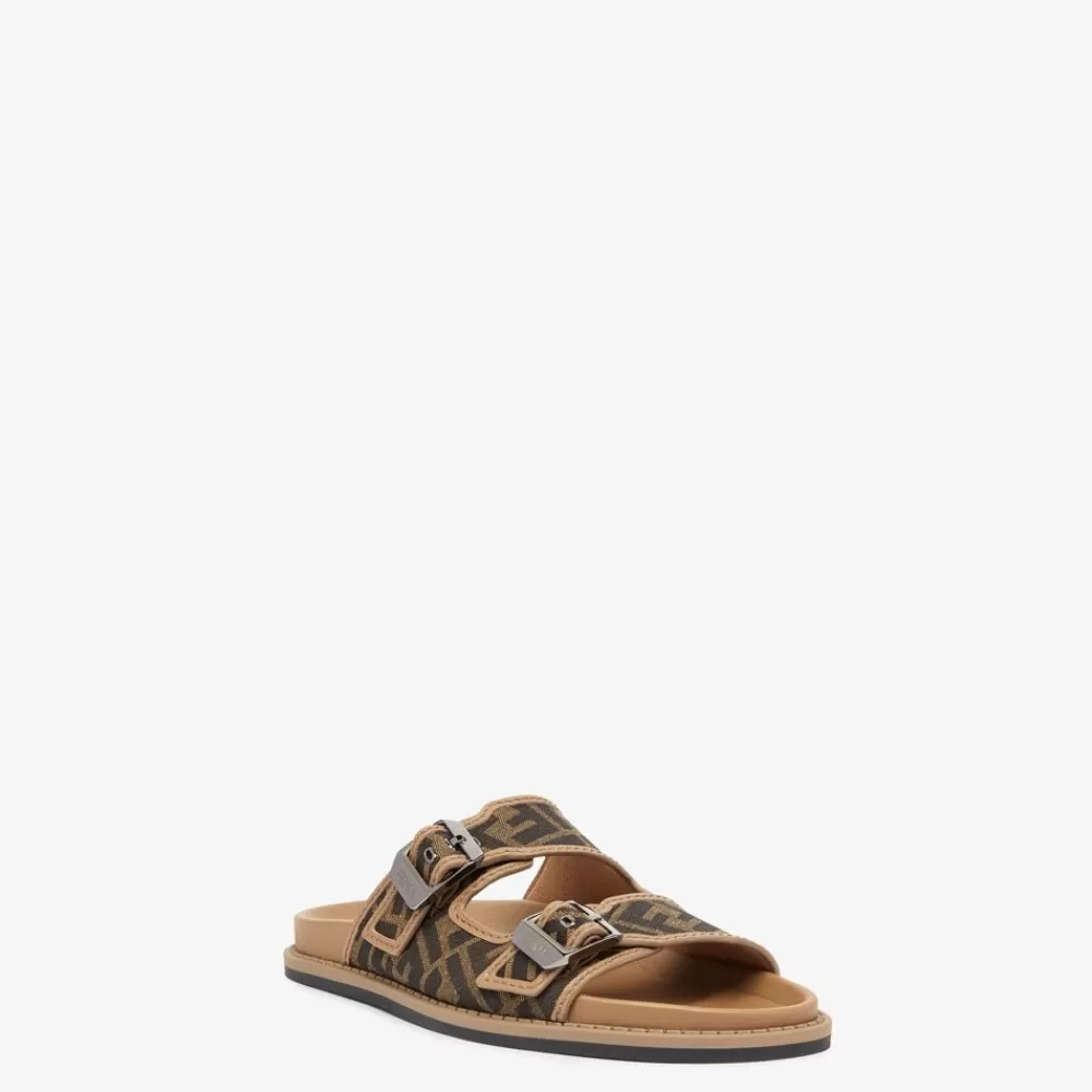 Slides E Sandali>Fendi Sandalo In Tessuto Jacquard Ff