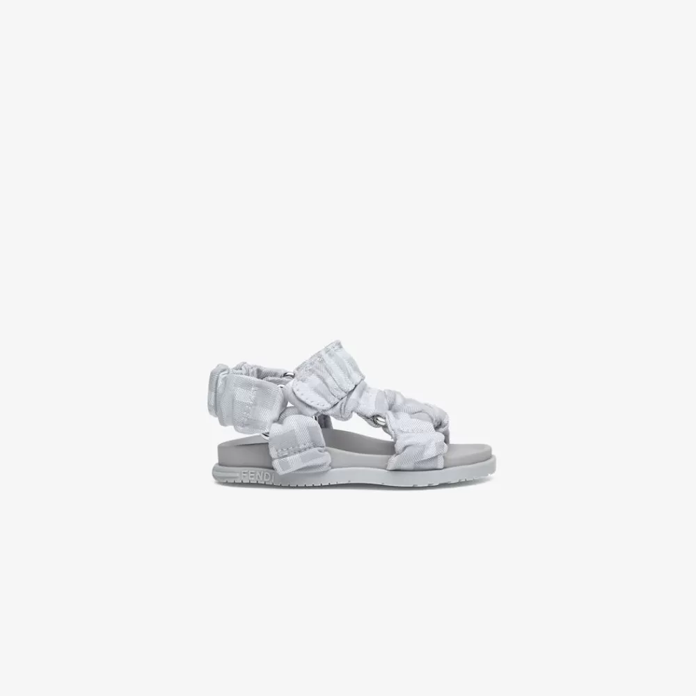 Bambina>Fendi Sandalo Per Primi Passi In Tessuto Grigio