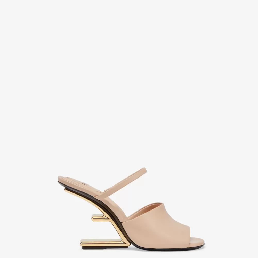 Slides E Sandali>Fendi Sandalo Tacco Alto In Pelle Rosa