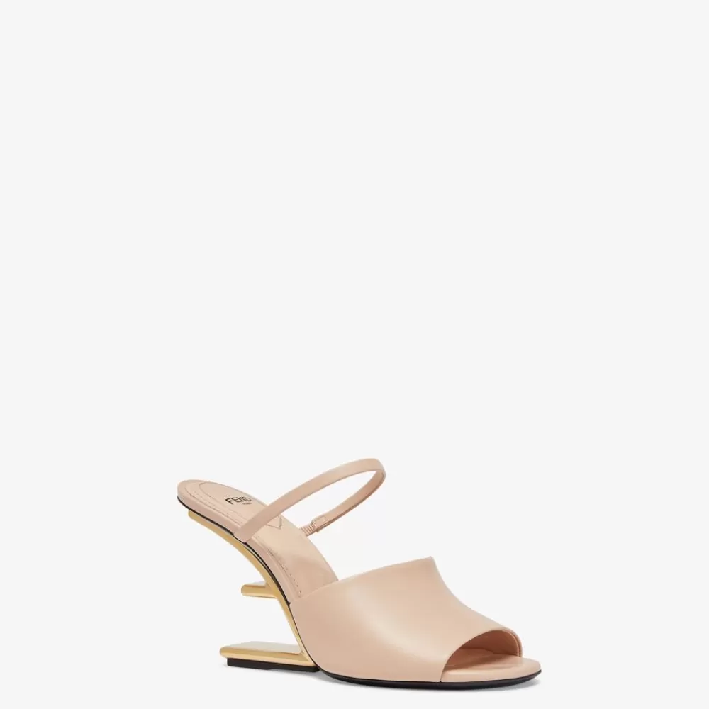 Slides E Sandali>Fendi Sandalo Tacco Alto In Pelle Rosa