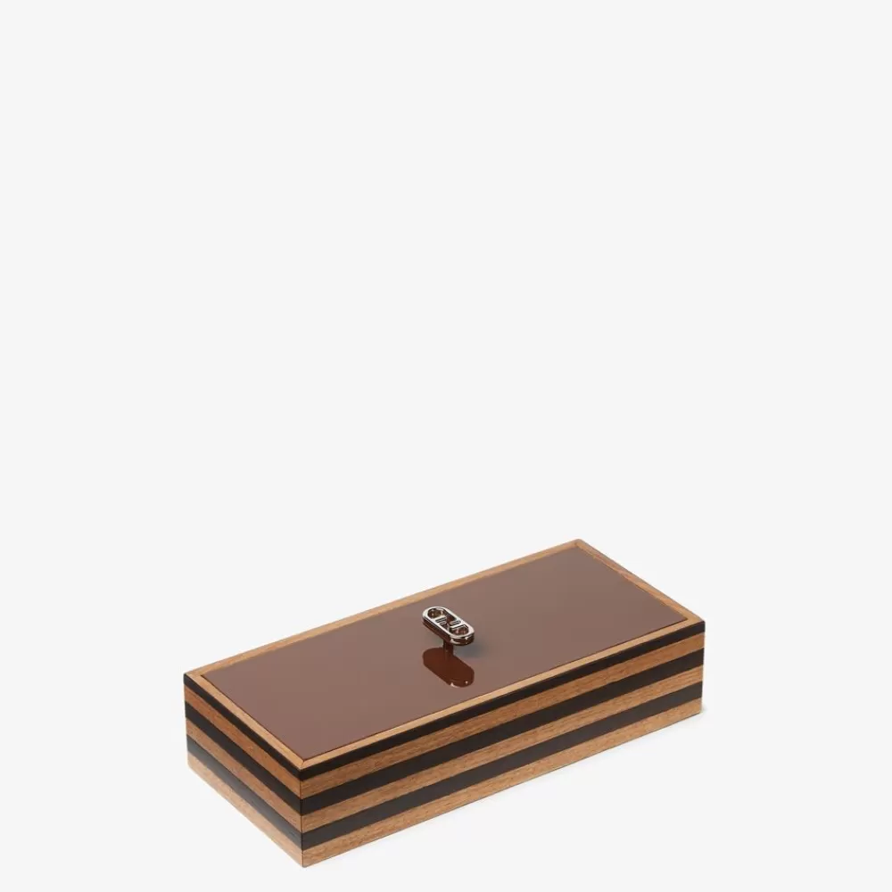 Accessori Per La Casa>Fendi Scatola In Legno Pequin Double-Face