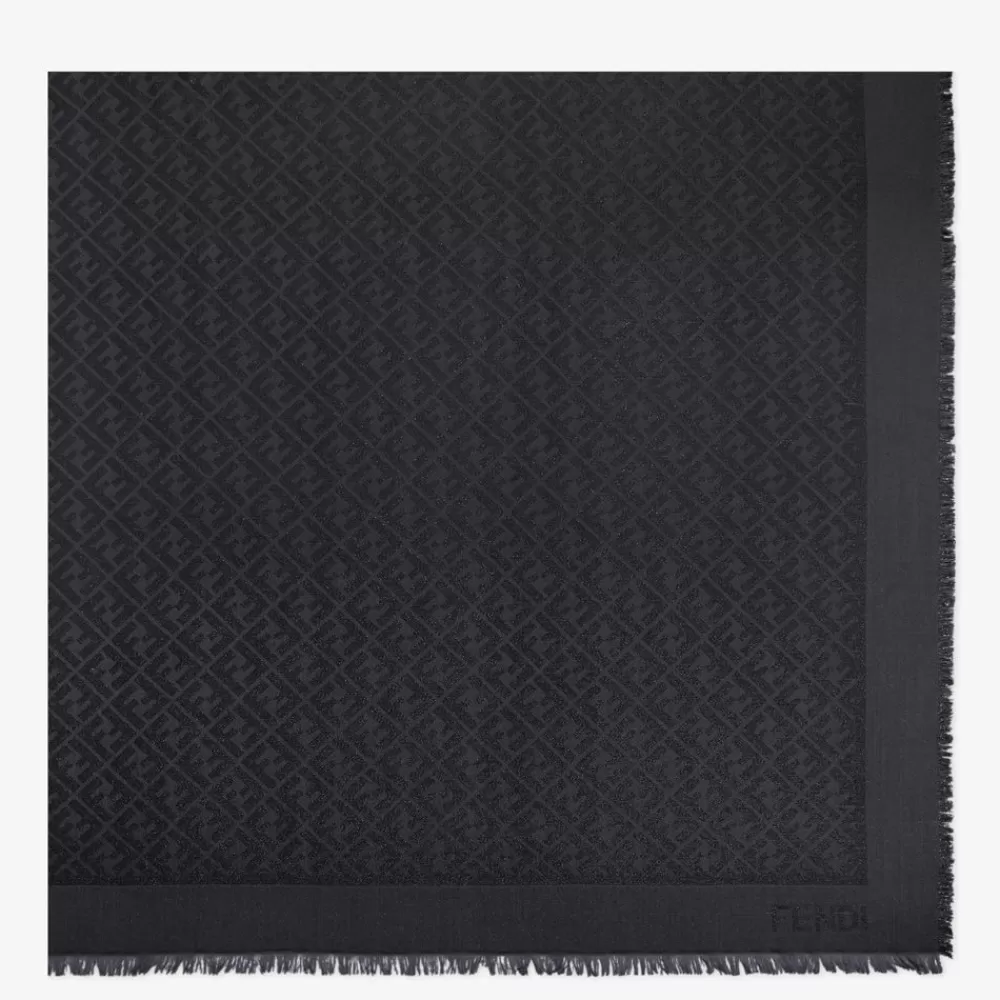 Sciarpe E Poncho>Fendi Scialle In Lurex Nero
