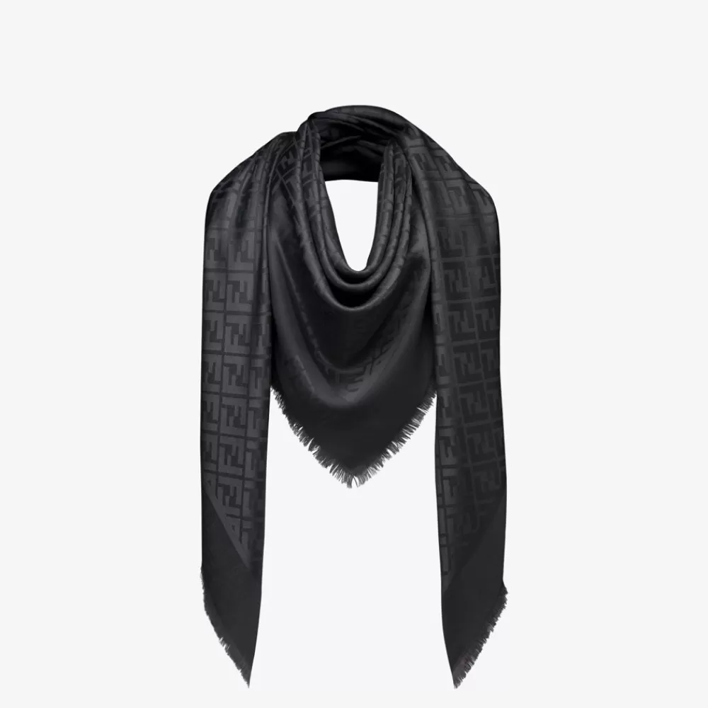 Sciarpe E Poncho>Fendi Scialle In Lurex Nero