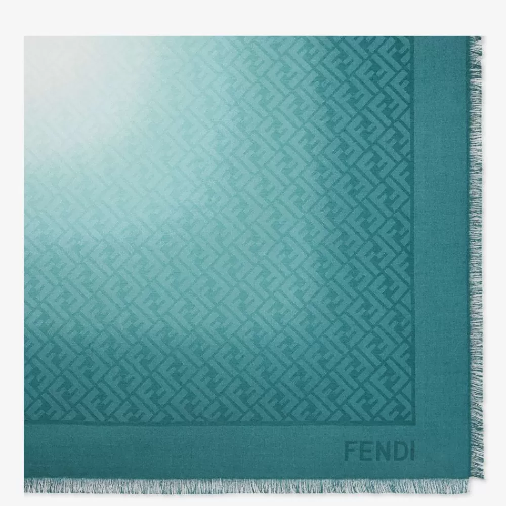 Sciarpe E Poncho>Fendi Scialle In Seta E Lana Verde