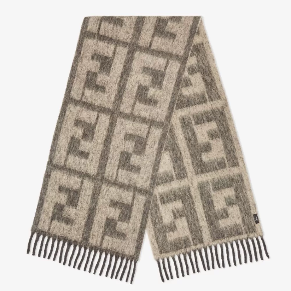 Sciarpe>Fendi Sciarpa In Alpaca E Lana Beige