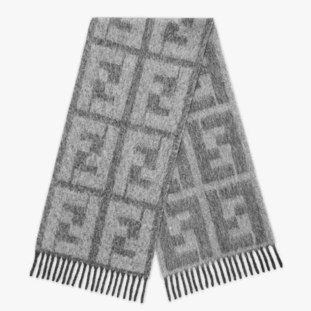 Sciarpe>Fendi Sciarpa In Alpaca E Lana Grigia