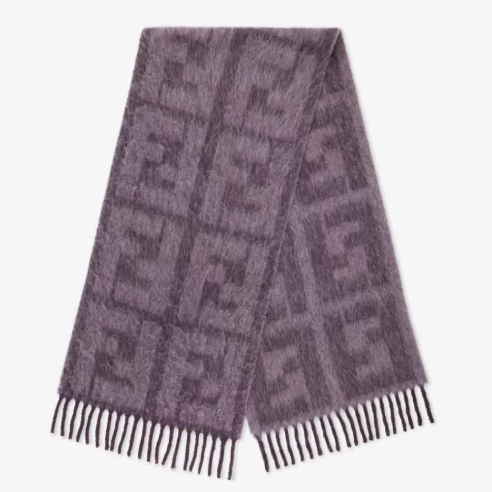 Sciarpe>Fendi Sciarpa In Alpaca E Lana Lilla