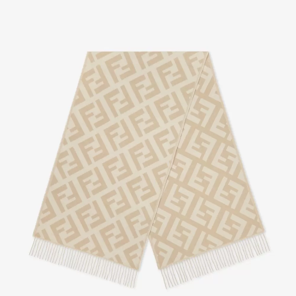 Sciarpe E Poncho>Fendi Sciarpa In Cashmere Beige