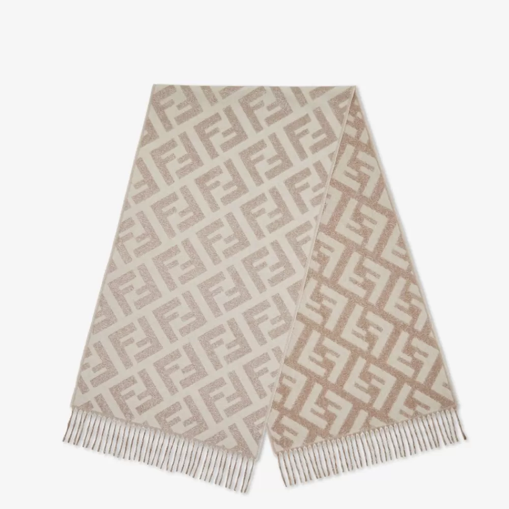 Sciarpe E Poncho>Fendi Sciarpa In Cashmere Bianco