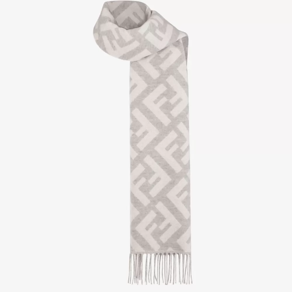 Sciarpe E Poncho>Fendi Sciarpa In Cashmere Grigio Chiaro