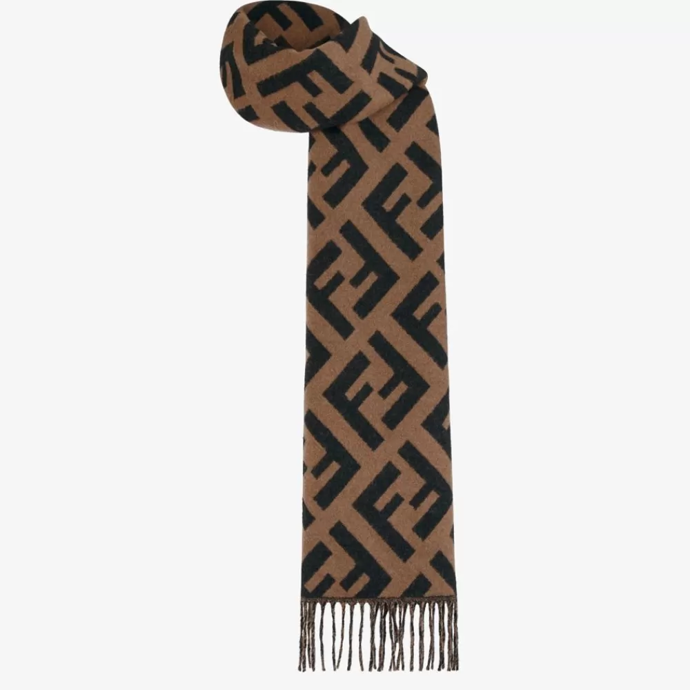 Sciarpe E Poncho>Fendi Sciarpa In Cashmere Marrone