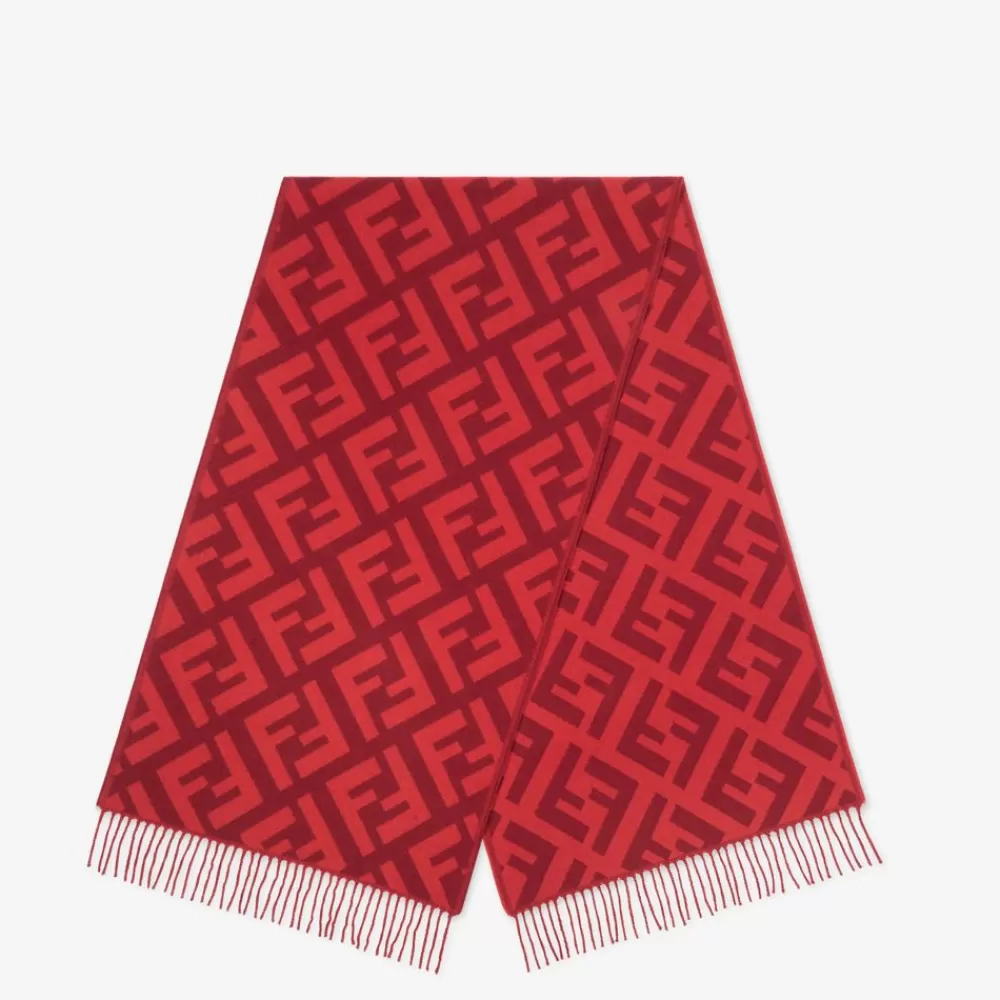 Sciarpe E Poncho>Fendi Sciarpa In Cashmere Rosso