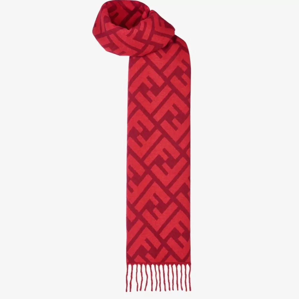 Sciarpe E Poncho>Fendi Sciarpa In Cashmere Rosso