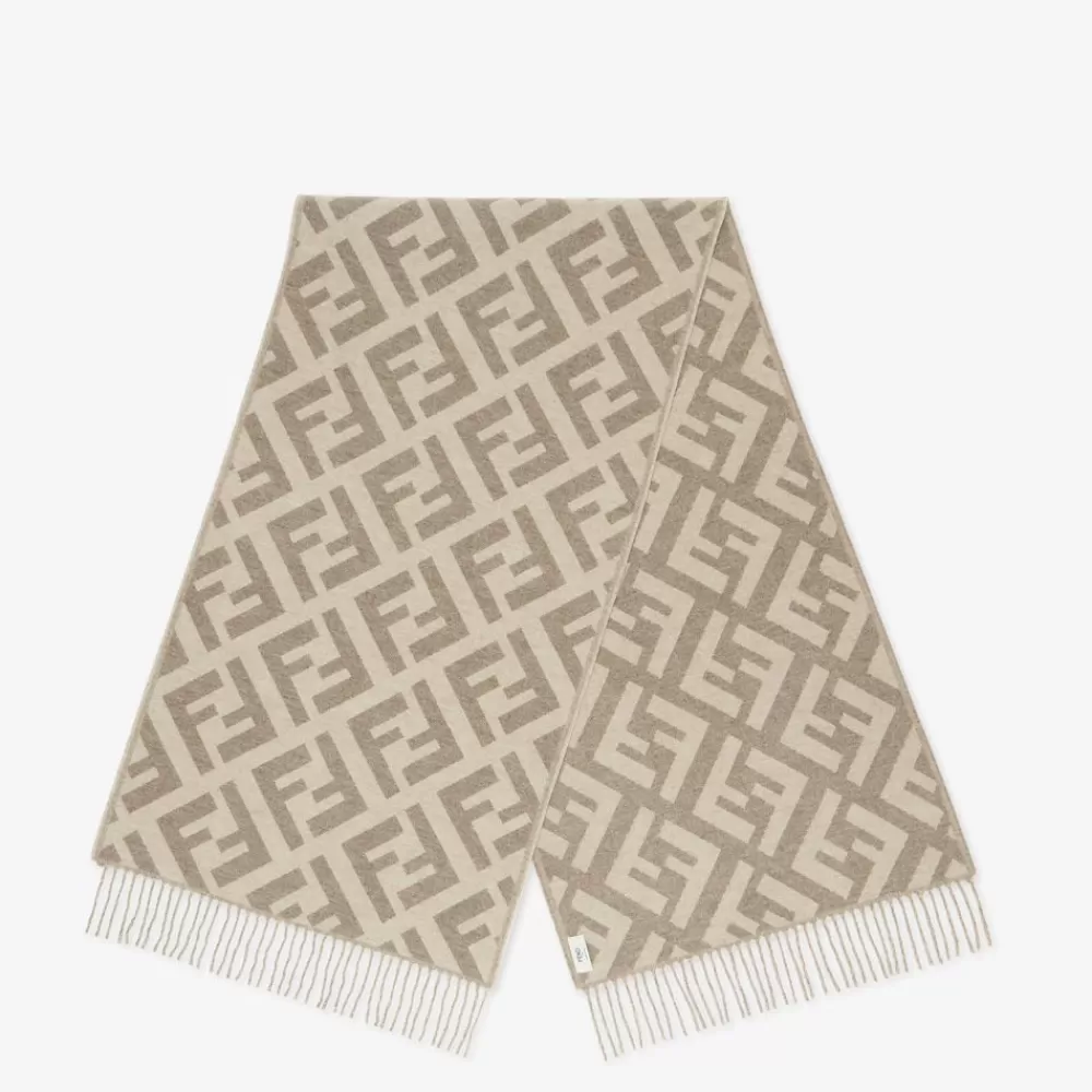 Sciarpe E Poncho>Fendi Sciarpa In Cashmere Tortora