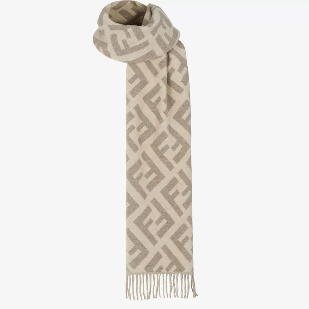 Sciarpe E Poncho>Fendi Sciarpa In Cashmere Tortora