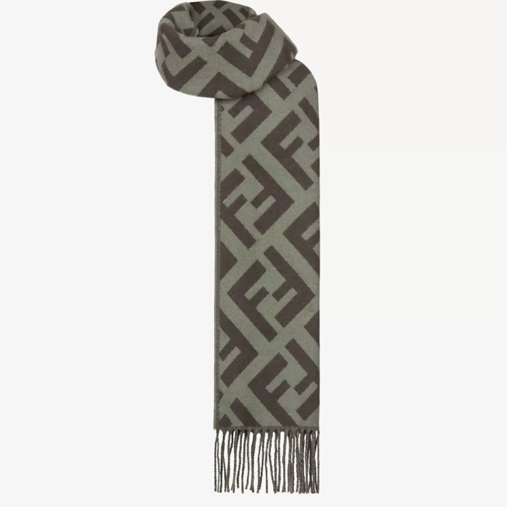 Sciarpe E Poncho>Fendi Sciarpa In Cashmere Verde