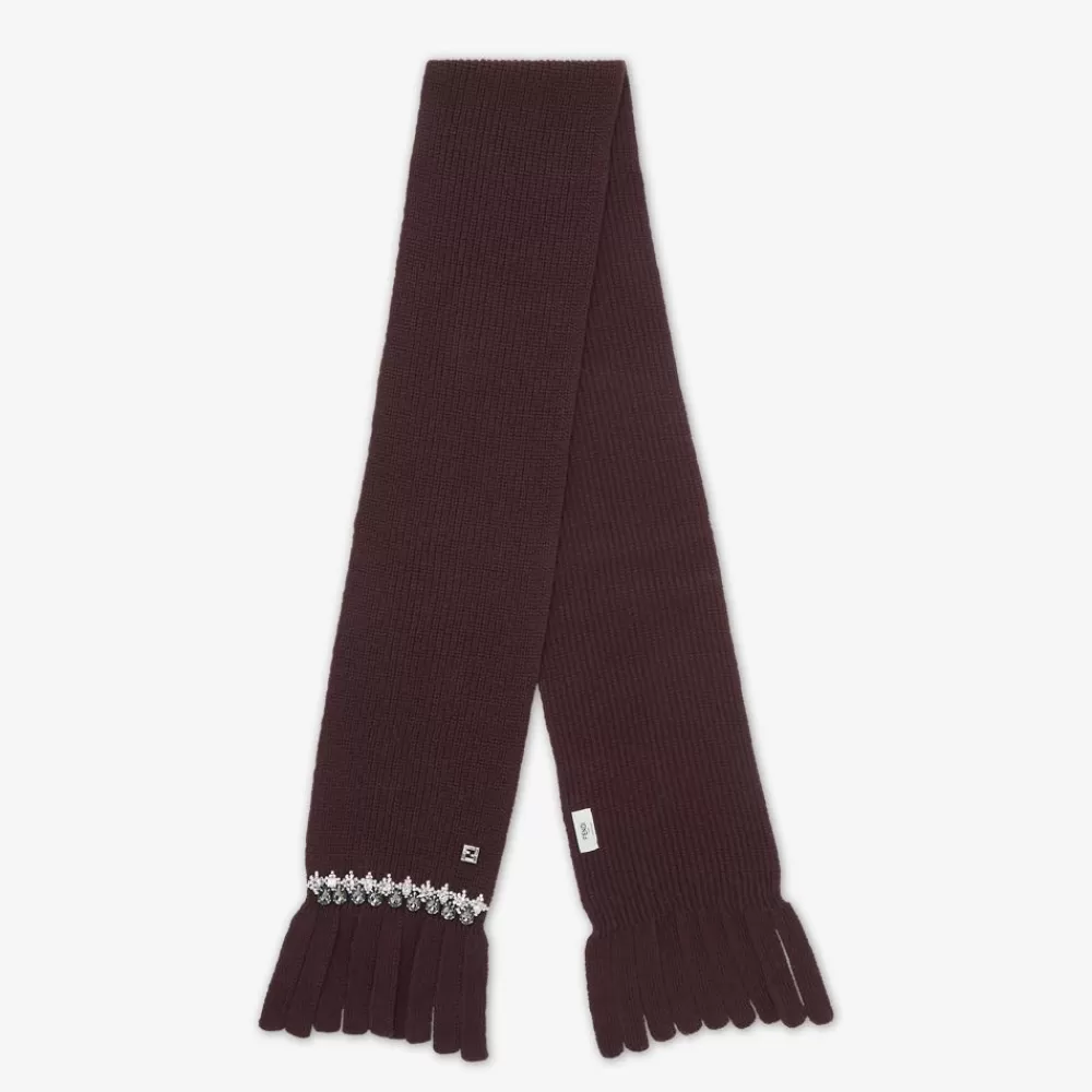 Sciarpe E Poncho>Fendi Sciarpa In Lana Bordeaux