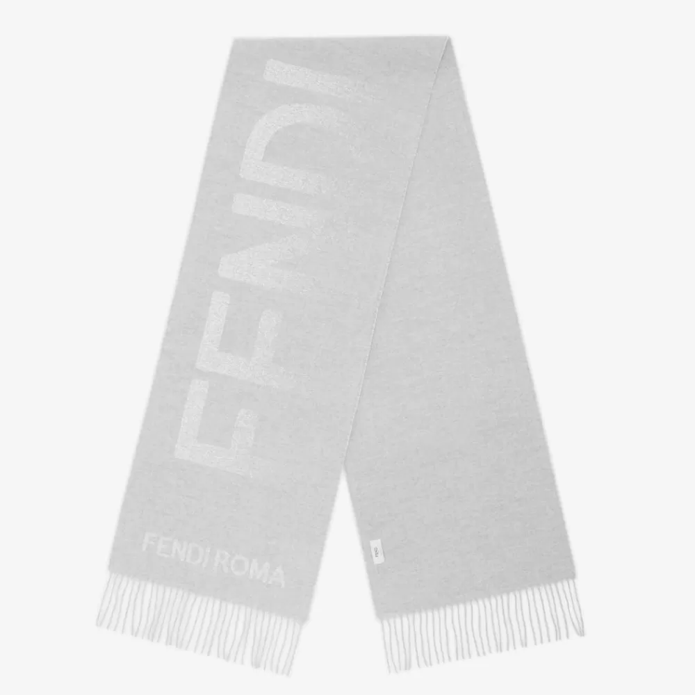 Sciarpe E Poncho>Fendi Sciarpa In Lana E Cashmere Grigio