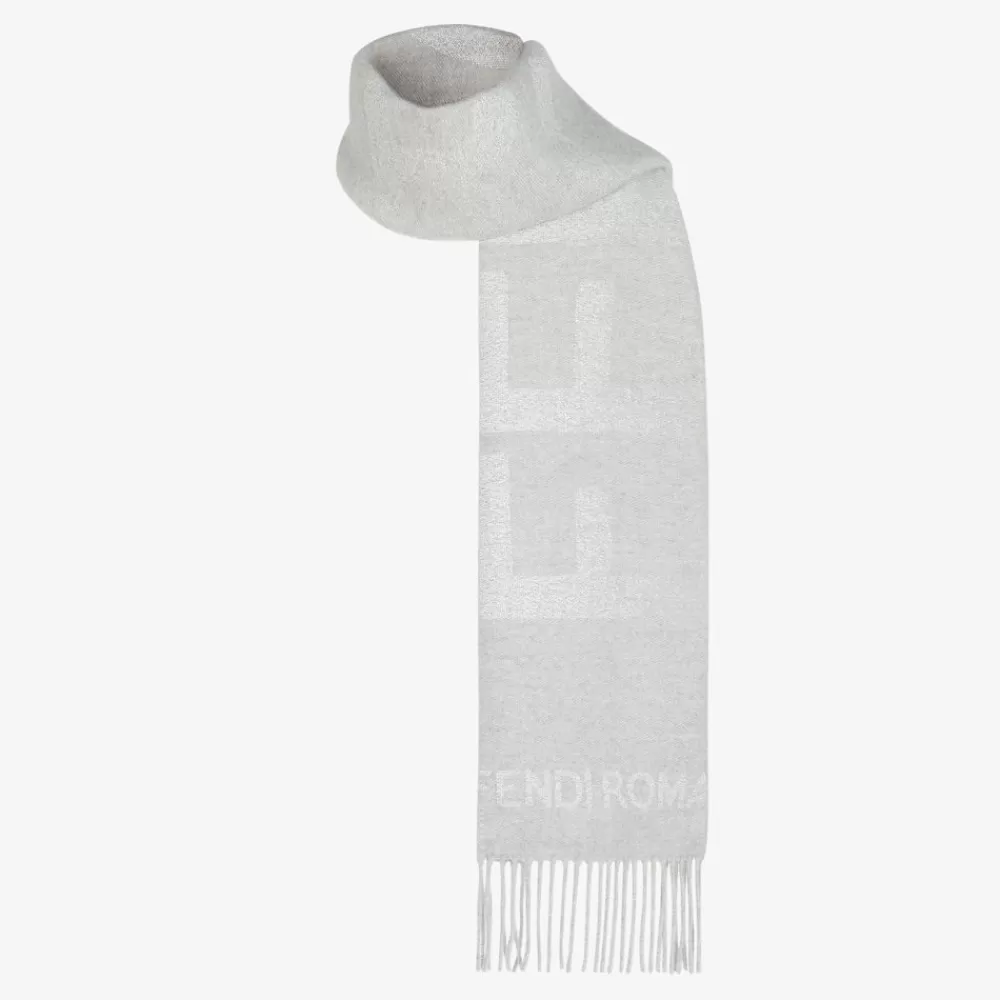 Sciarpe E Poncho>Fendi Sciarpa In Lana E Cashmere Grigio