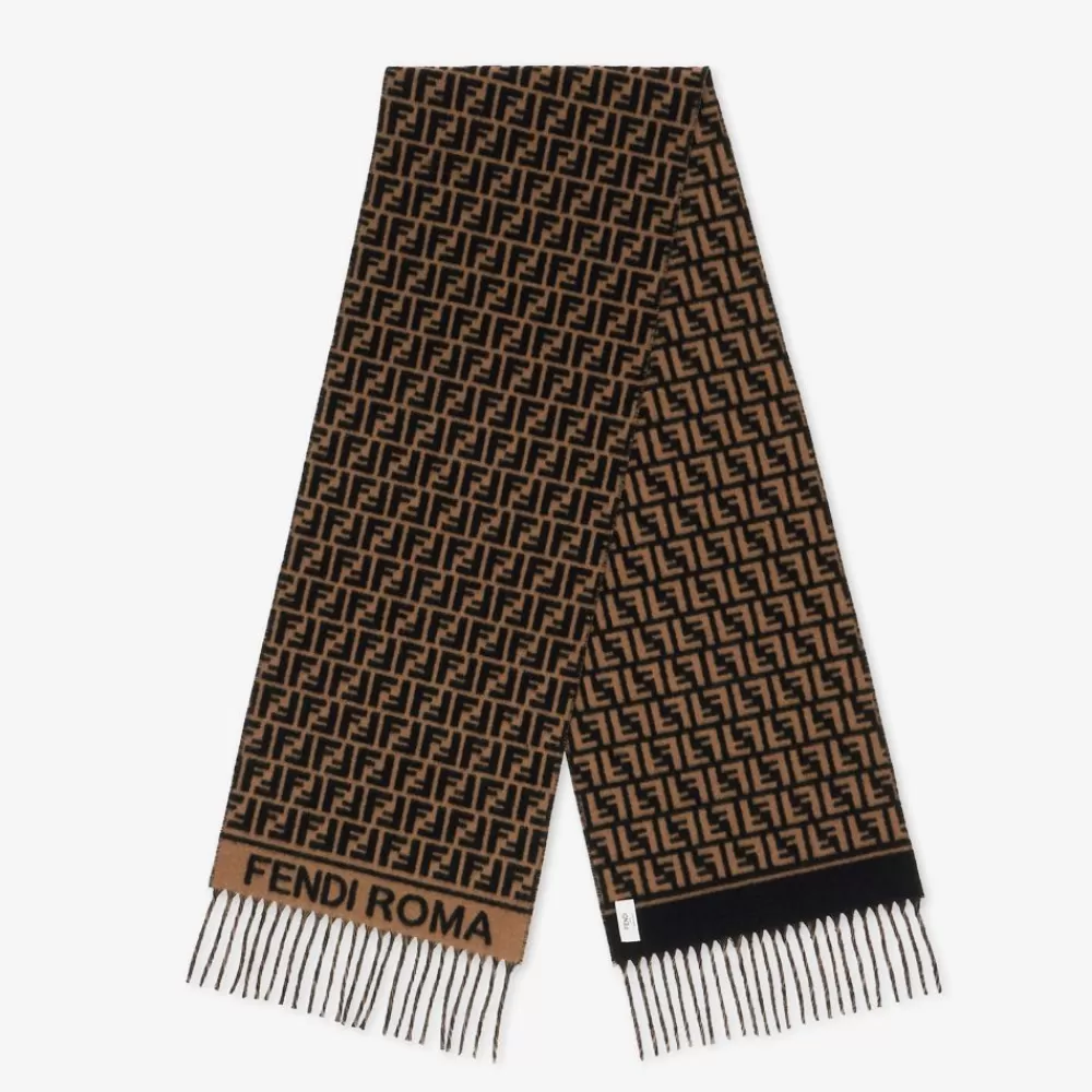 Sciarpe E Poncho>Fendi Sciarpa In Lana E Cashmere Marrone